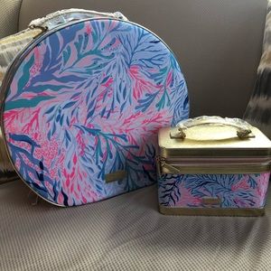 Lily Pulitzer luggage and makeup case